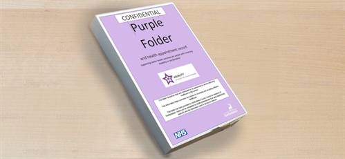 A purple folder.