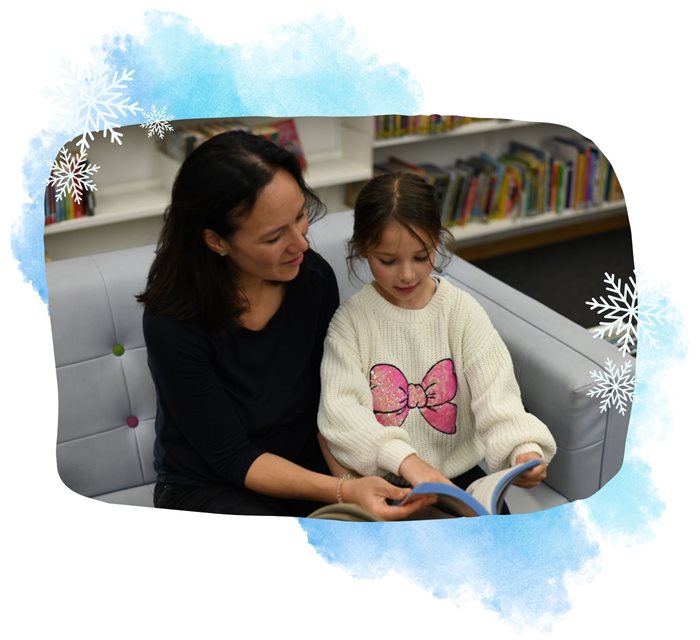 mum and daughter reading