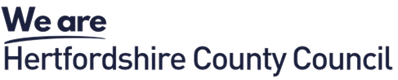 Image says "We are Hertfordshire County Council"