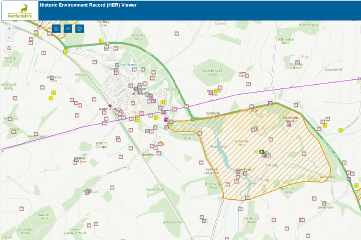 Image of the Historic Environment Record map viewer