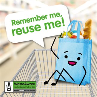 Reusable bag in shopping trolley