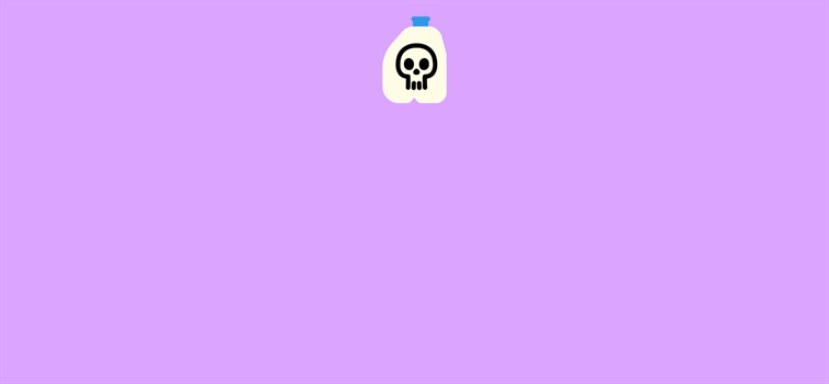 Graphic of skull on a milk carton