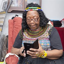Older woman using a smart phone